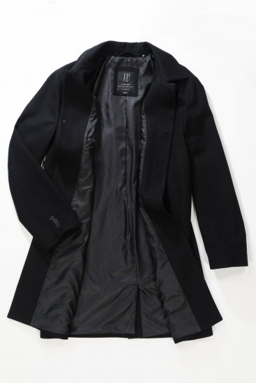 JP1880 Coat Wool Blend Water Repellent Black - Jakne - Moške bunde za Močnejše Postave
