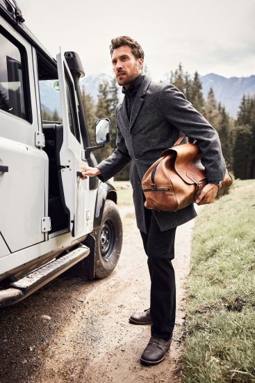 JP1880 Coat Wool Blend Quilted Insert Black - Jakne - Moške bunde za Močnejše Postave