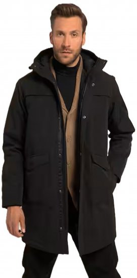 JP1880 Parka Warm Sleeves with Windcuffs Black - Jakne - Moške bunde za Močnejše Postave