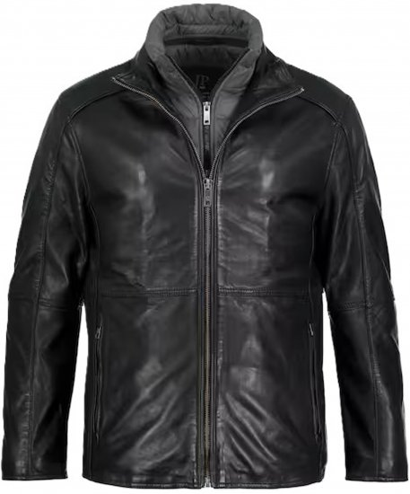 JP1880 Jacket Nappa Lamb Leather Black - Jakne - Moške bunde za Močnejše Postave