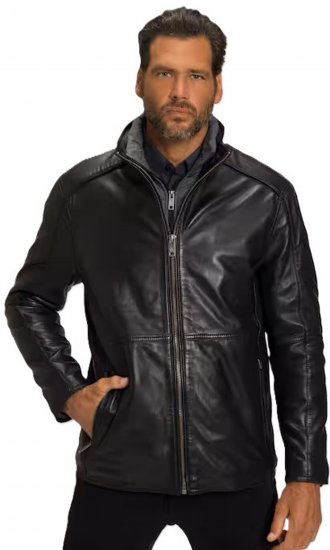 JP1880 Jacket Nappa Lamb Leather Black - Jakne - Moške bunde za Močnejše Postave