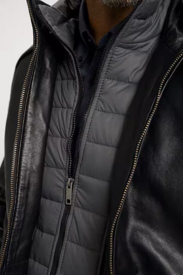JP1880 Jacket Nappa Lamb Leather Black - Jakne - Moške bunde za Močnejše Postave