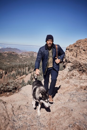 JP1880 Jacket Quilted Navy - Jakne - Moške bunde za Močnejše Postave