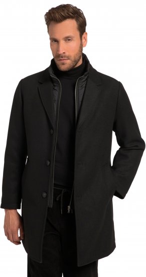 JP1880 Coat Wool Blend Quilted Black - Jakne - Moške bunde za Močnejše Postave