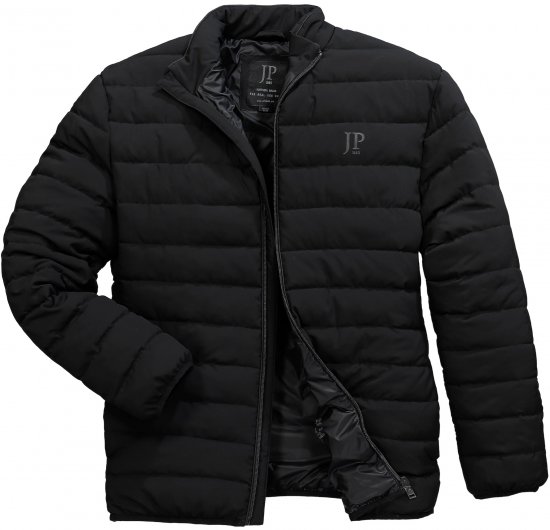 JP1880 Jacket Quilted Stand-up Collar Black - Jakne - Moške bunde za Močnejše Postave