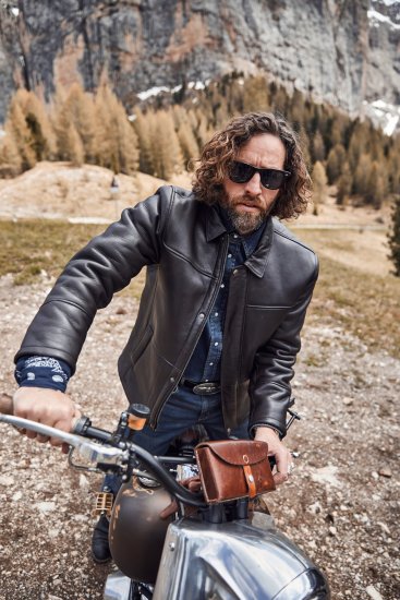 JP1880 Leather Jacket Soft Lamb Nappa Dark Brown - Jakne - Moške bunde za Močnejše Postave