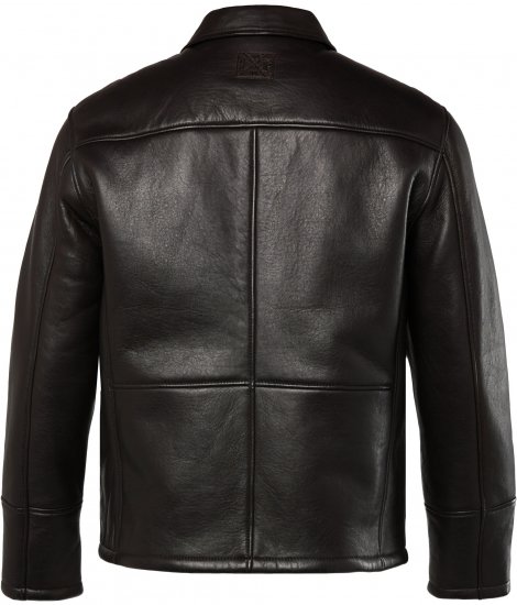 JP1880 Leather Jacket Soft Lamb Nappa Dark Brown - Jakne - Moške bunde za Močnejše Postave