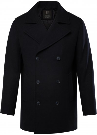 JP1880 Caban Short Double-breasted Overcoat Navy - Jakne - Moške bunde za Močnejše Postave