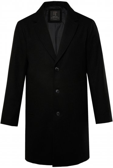 JP1880 Coat Classic Wool Blend Black - Jakne - Moške bunde za Močnejše Postave