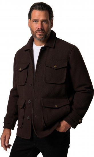 JP1880 Field Jacket Dark Brown - Jakne - Moške bunde za Močnejše Postave