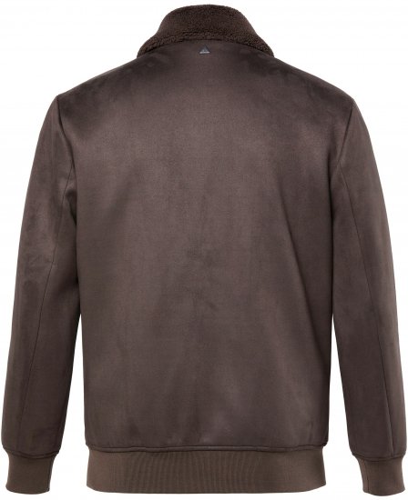 JP1880 Bomber Jacket Faux Leather Dark Brown - Jakne - Moške bunde za Močnejše Postave
