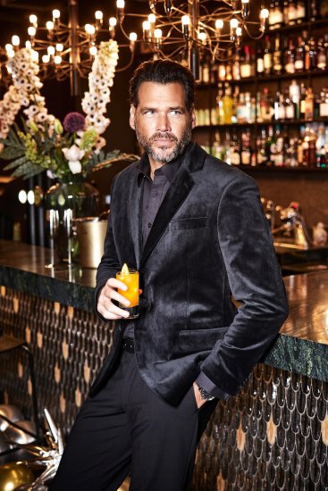 JP1880 Jacket Velvet Business Smoking Black - Obleke - Velike številke oblek za moške