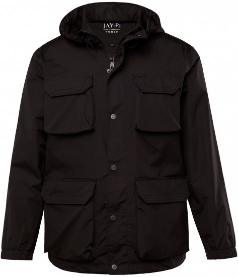 Jay-Pi Jacket Technical Weatherproof Stomach Fit Black - Jakne - Moške bunde za Močnejše Postave