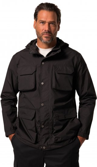 Jay-Pi Jacket Technical Weatherproof Stomach Fit Black - Jakne - Moške bunde za Močnejše Postave