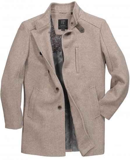 JP1880 Coat Wool Blend Beige Melange - Jakne - Moške bunde za Močnejše Postave