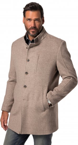 JP1880 Coat Wool Blend Beige Melange - Jakne - Moške bunde za Močnejše Postave