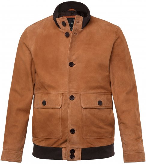 JP1880 Jacket Leather Lamb Nappa Brown - Jakne - Moške bunde za Močnejše Postave