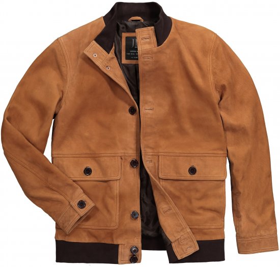 JP1880 Jacket Leather Lamb Nappa Brown - Jakne - Moške bunde za Močnejše Postave