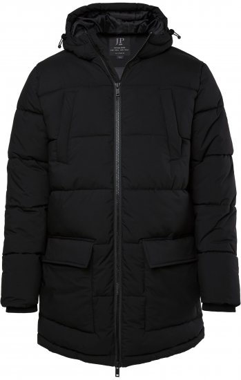 JP1880 Quilted Parka with Multiple Pockets Black - Jakne - Moške bunde za Močnejše Postave