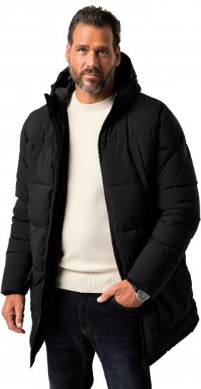 JP1880 Quilted Parka with Multiple Pockets Black - Jakne - Moške bunde za Močnejše Postave