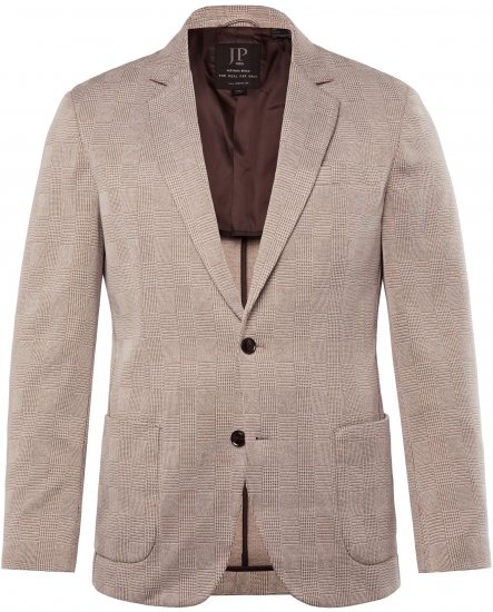 JP1880 Jacket Business Checked Beige - Jakne - Moške bunde za Močnejše Postave