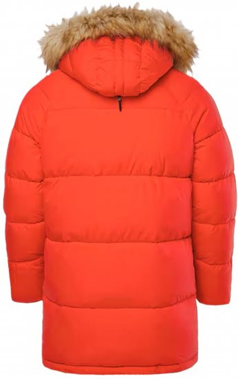 JP1880 Parka Quilted Faux Fur Hood Red - Jakne - Moške bunde za Močnejše Postave