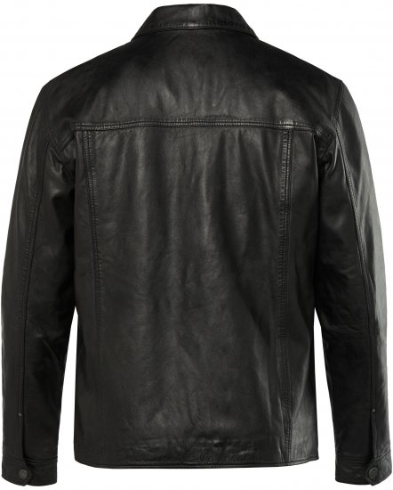 JP1880 Leather Jacket Finest Lamb Nappa Black - Jakne - Moške bunde za Močnejše Postave
