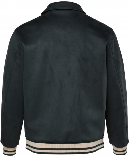 JP1880 Blouson Velour with Chest Embroidery Dark Green - Jakne - Moške bunde za Močnejše Postave