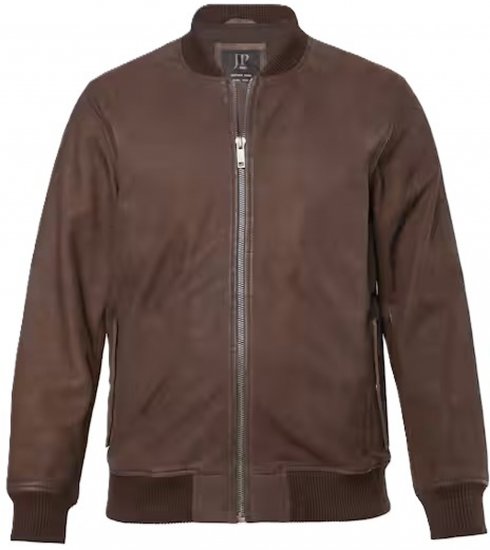 JP1880 Jacket Buffed Nubuck Lamb Leather Brown - Jakne - Moške bunde za Močnejše Postave