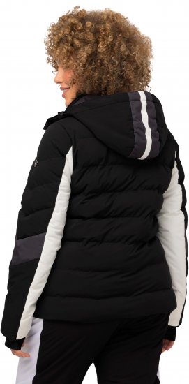Ulla Popken HYPRAR Chevron Stripe Triple Function Quilted Fully Lined Ski Jacket Black - Jakne - 