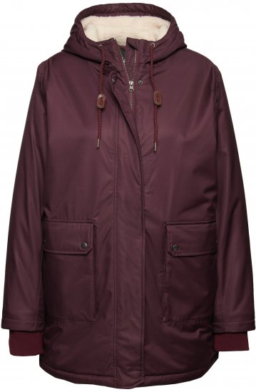 Ulla Popken HYPRAR Fleece Lined Jacket Dark Ruby - Jakne - 