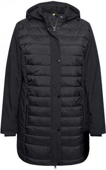 Ulla Popken HYPRAR Mixed Texture Water-Repellent Jacket Black - Jakne - 
