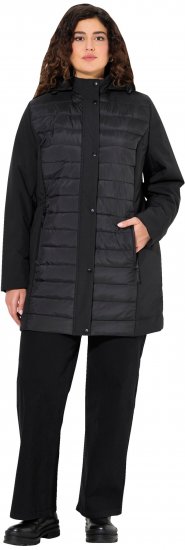 Ulla Popken HYPRAR Mixed Texture Water-Repellent Jacket Black - Jakne - 