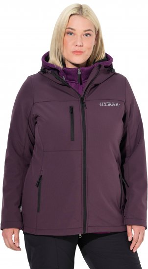 Ulla Popken HYPRAR Softshell Fleece Lined Jacket Dark Blackberry - Ženski pasovi - 