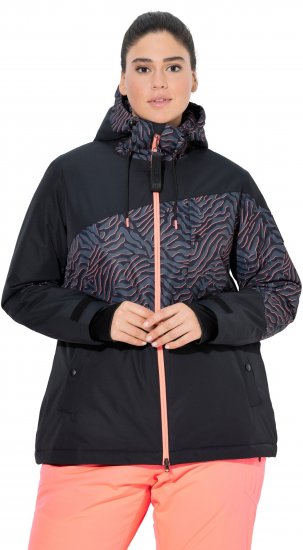 Ulla Popken Neon Ripple Performance Snow Jacket Black - Jakne - 