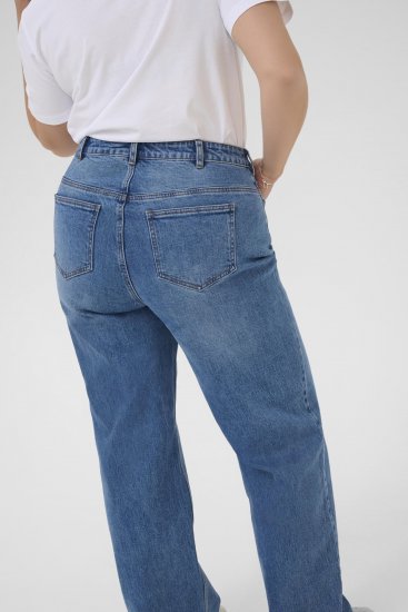 Kaffe Curve Leoana Široke dolge kavbojke Vintage modra - Kavbojke & Hlače v Velikih Številkah – Plus Size - 