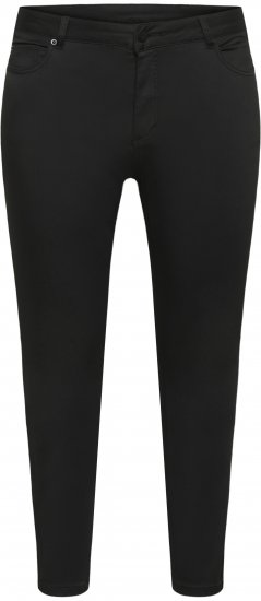 Kaffe Curve Dina Slim kavbojke v skrajšani dolžini Črna - Kavbojke & Hlače v Velikih Številkah – Plus Size - 