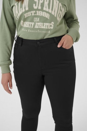 Kaffe Curve Dina Slim kavbojke v skrajšani dolžini Črna - Kavbojke & Hlače v Velikih Številkah – Plus Size - 