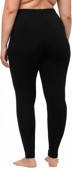 Ulla Popken Basic Stretch Knit Ankle Length Leggings Black - Kavbojke & Hlače v Velikih Številkah – Plus Size - 