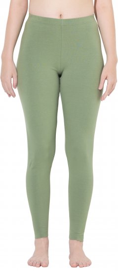 Ulla Popken Basic Stretch Knit Ankle Length Leggings Olive - Kavbojke & Hlače v Velikih Številkah – Plus Size - 