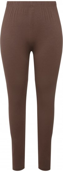 Ulla Popken Basic Stretch Knit Ankle Length Leggings Nougat Brown - Kavbojke & Hlače v Velikih Številkah – Plus Size - 