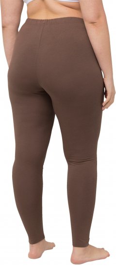 Ulla Popken Basic Stretch Knit Ankle Length Leggings Nougat Brown - Kavbojke & Hlače v Velikih Številkah – Plus Size - 