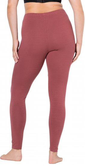 Ulla Popken Basic Stretch Knit Ankle Length Leggings Brick Red - Kavbojke & Hlače v Velikih Številkah – Plus Size - 