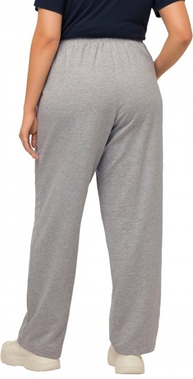 Ulla Popken Pull On Knit Straight Leg Pocket Pants Light Grey Melange - Kavbojke & Hlače v Velikih Številkah – Plus Size - 