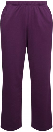 Ulla Popken Pull On Knit Straight Leg Pocket Pants Dark Blackberry - Kavbojke & Hlače v Velikih Številkah – Plus Size - 