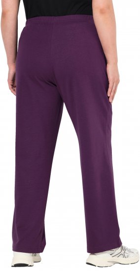 Ulla Popken Pull On Knit Straight Leg Pocket Pants Dark Blackberry - Kavbojke & Hlače v Velikih Številkah – Plus Size - 