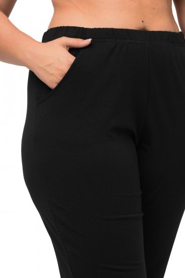 Ulla Popken Bootcut Elastic Waist Cotton French Terry Sport Pants Black - Ulla Popken - Ulla Popken oblačila večjih velikosti