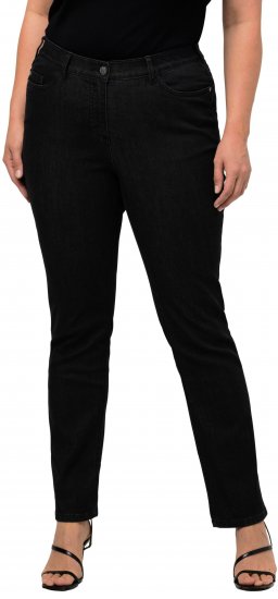 Ulla Popken Sammy Fit Slim Leg Stretch Jeans Black - Kavbojke & Hlače v Velikih Številkah – Plus Size - 