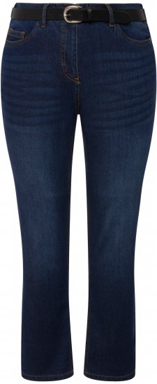 Ulla Popken Sammy Fit Slim Leg Stretch Jeans Blue Denim - Kavbojke & Hlače v Velikih Številkah – Plus Size - 