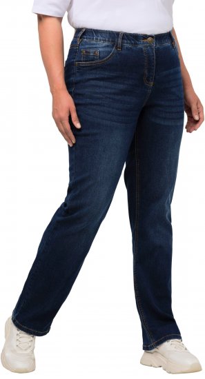 Ulla Popken Straight Leg Mandy Fit Stretch Jeans Blue Denim - Kavbojke & Hlače v Velikih Številkah – Plus Size - 